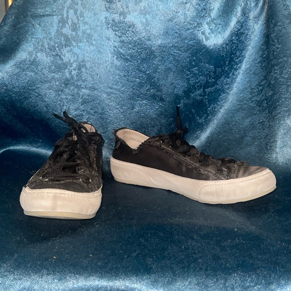Pedro García Satin and Suede Sneakers